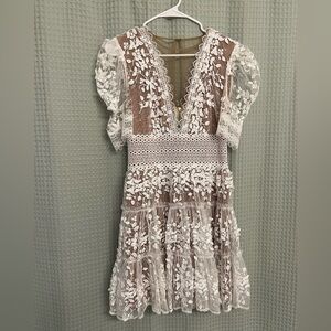 BRONX AND BANCO MEGAN MINI DRESS IN BLANC